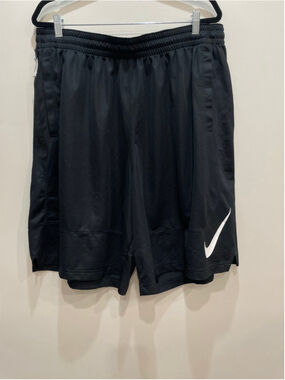 Nike Dri-FIT Athletic Shorts 4XL Black with White Swoosh Casual Workout